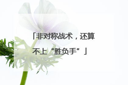 非对称战术，还算不上“胜负手”
