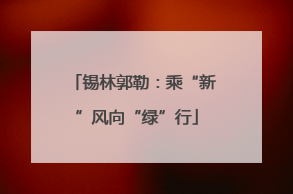 锡林郭勒：乘“新”风向“绿”行