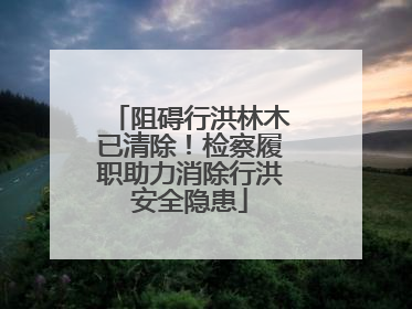 阻碍行洪林木已清除！检察履职助力消除行洪安全隐患