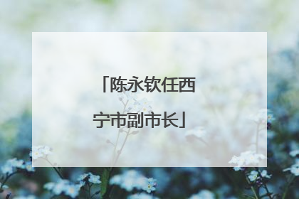 陈永钦任西宁市副市长