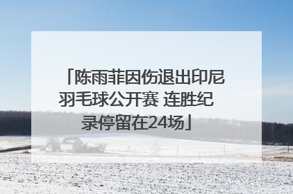 陈雨菲因伤退出印尼羽毛球公开赛 连胜纪录停留在24场