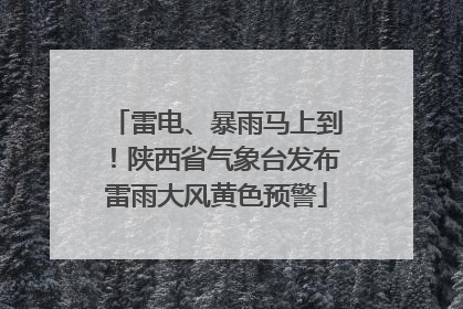雷电、暴雨马上到！陕西省气象台发布雷雨大风黄色预警