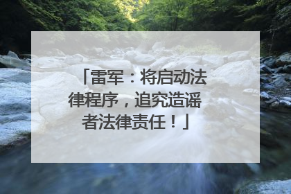雷军：将启动法律程序，追究造谣者法律责任！