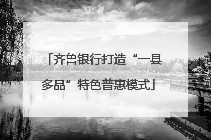 齐鲁银行打造“一县多品”特色普惠模式