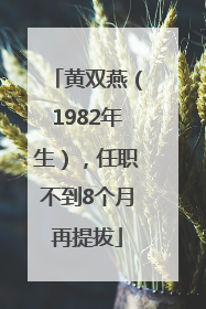 黄双燕（1982年生），任职不到8个月再提拔