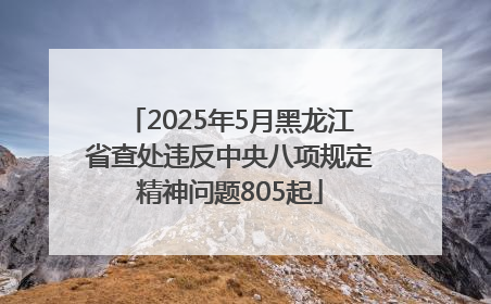 2025年5月黑龙江省查处违反中央八项规定精神问题805起