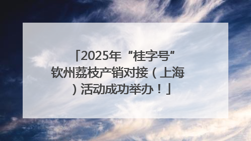 2025年“桂字号”钦州荔枝产销对接（上海）活动成功举办！
