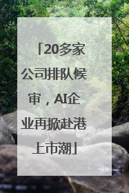 20多家公司排队候审，AI企业再掀赴港上市潮