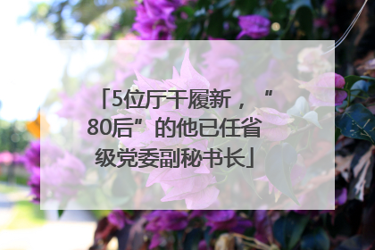 5位厅干履新，“80后”的他已任省级党委副秘书长
