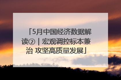 5月中国经济数据解读②｜宏观调控标本兼治 攻坚高质量发展