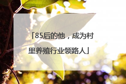 85后的他，成为村里养殖行业领路人