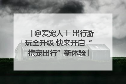 @爱宠人士 出行游玩全升级 快来开启“携宠出行”新体验