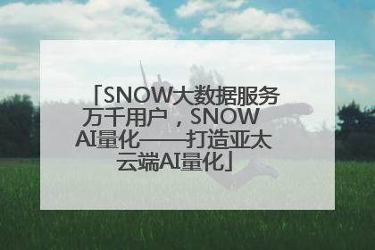 SNOW大数据服务万千用户，SNOW AI量化——打造亚太云端AI量化